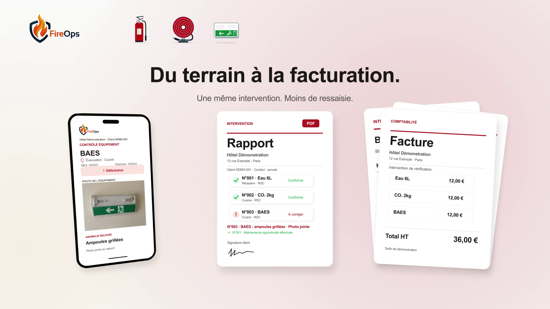 Fire-Ops : un contrôle sur mobile, son rapport d’intervention et sa facture